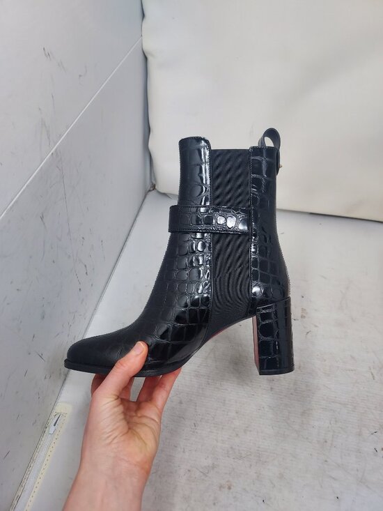 Christian Louboutin CL Black Crocodile Heel Chelsea Boot - Picture 9 of 12